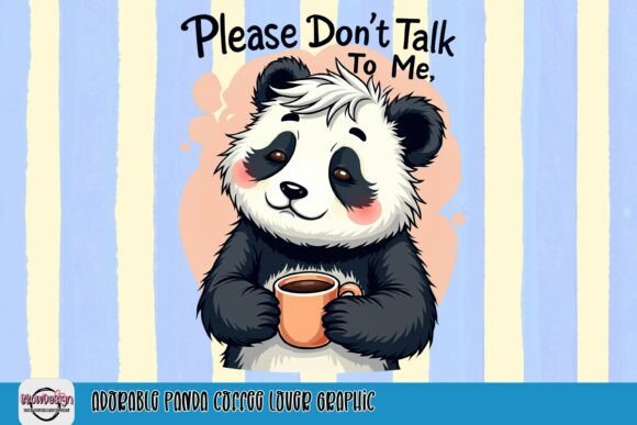 Adorable Panda Coffee Lover Graphic: A Versatile Asset for Creative and Commercial Projects