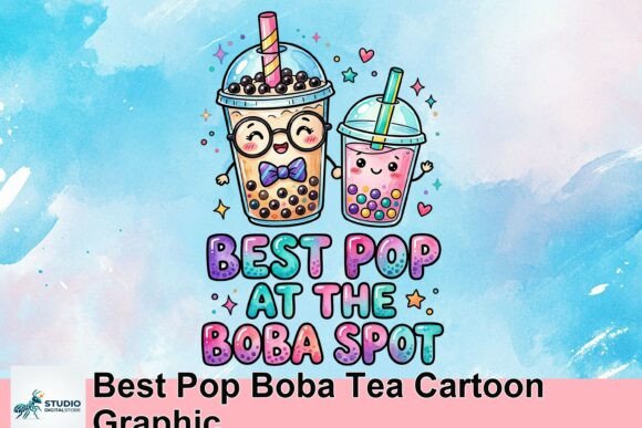 Best Pop Boba Tea Cartoon Graphic: Elevating Merchandise with Playful Bubble Tea Aesthetics