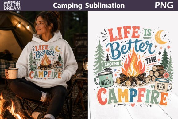 Camping Shirt Graphic: Rustic Campfire Quote Art