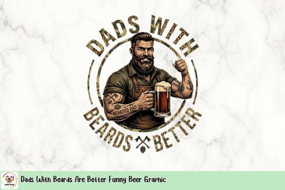 Dads with Beards Are Better Funny Beer Graphic: Merging Humor, Style, and Print-Ready Utility