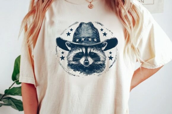 Evaluating Raccoon Cowboy Stars Graphic Design PNG for Creative Projects