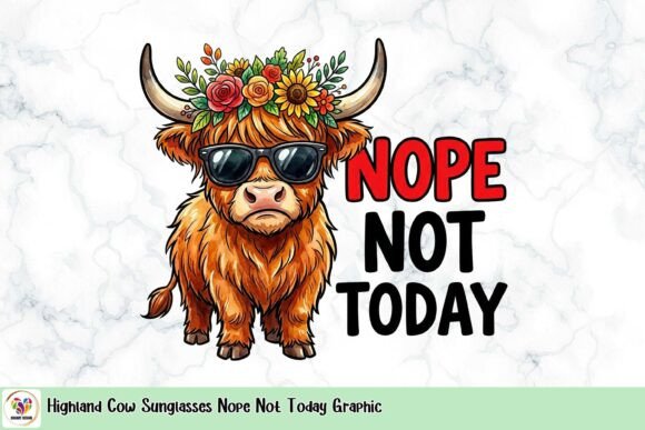 Evaluating the Highland Cow Sunglasses Nope Not Today Graphic for Creative Projects
