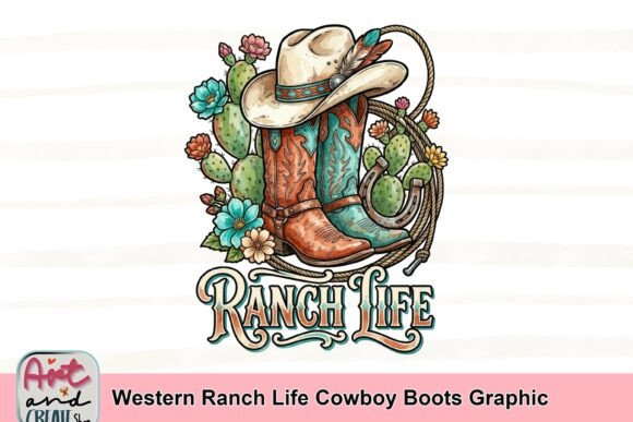 Evaluating the Western Ranch Life Cowboy Boots Graphic for Authentic Design Projects