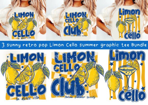 Limoncello Summer Graphic Bundle Tee PNG: Bringing Sunny Retro Pop to Your Creative Projects