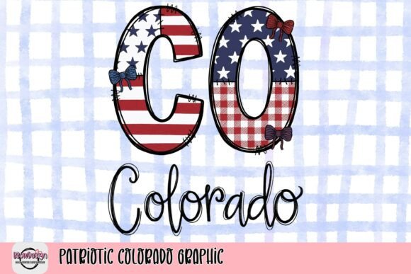 Patriotic Colorado Graphic: Blending State Pride with Whimsical Americana