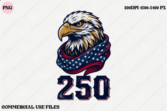 Patriotic Eagle 250 USA Flag Graphic: Elevating American-Themed Creative Projects