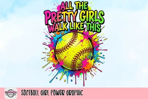 Softball Girl Power Graphic: Vibrant Design Ideas