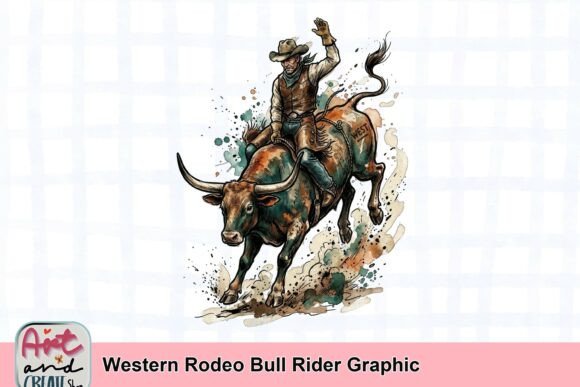 Western Rodeo Bull Rider Graphic: Merging Traditional Americana with Modern Design