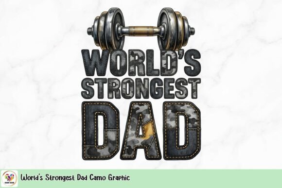 World's Strongest Dad Camo Graphic Design Guide